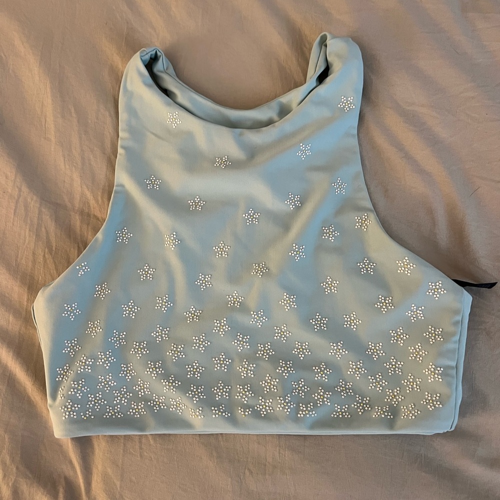 Embellished Blue Sports Bra - Beach Riot